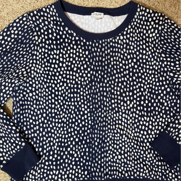 J.Crew boxy crop 100% cotton polkadot pullover sweater women’s size medium - Picture 2 of 5